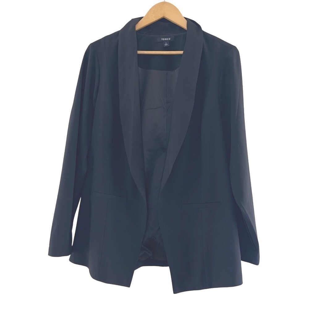 Torrid Classic Shawl Collar Open Front Blazer Black Size‎ 1